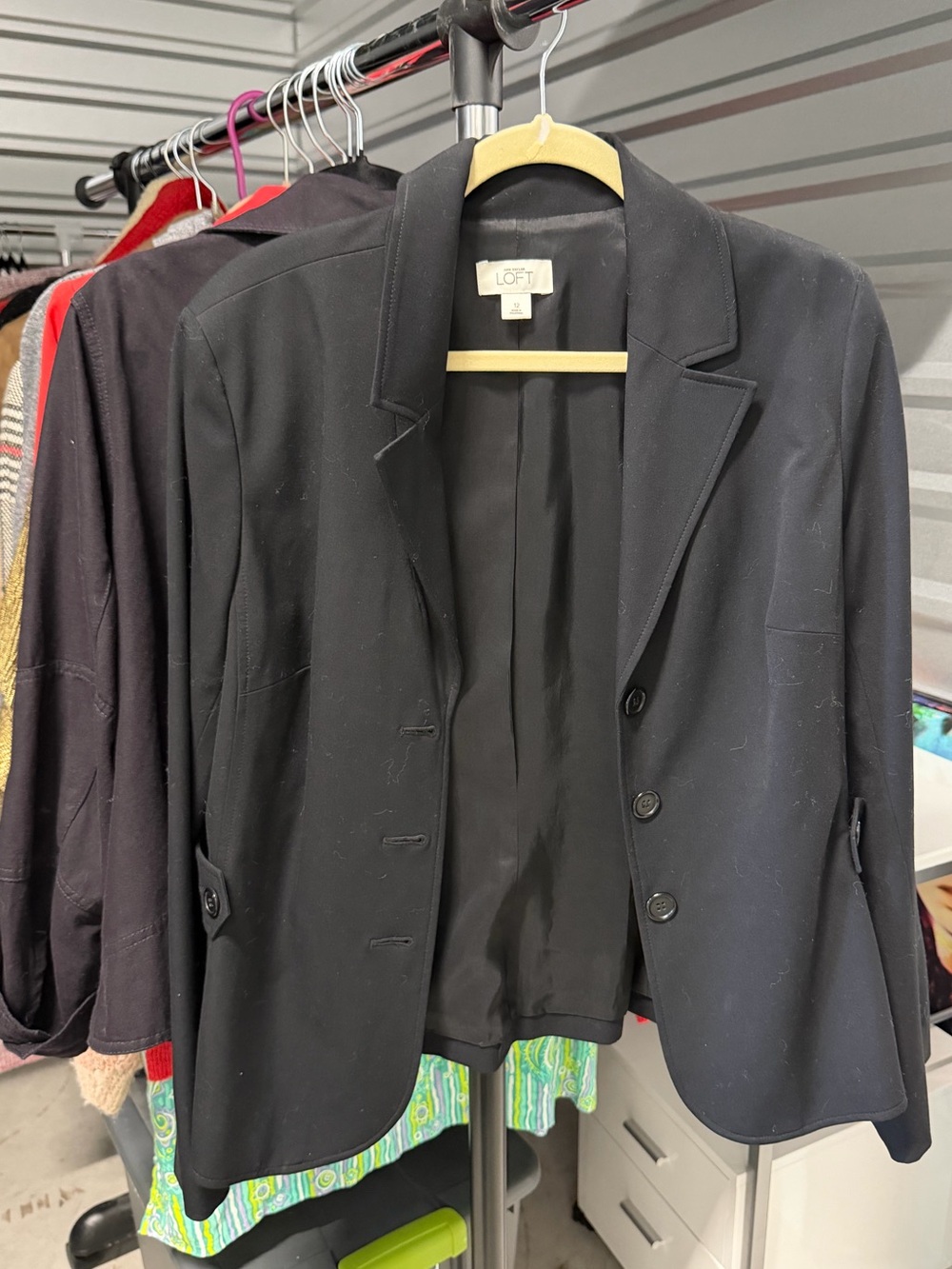 LOFT Black Classic Single-Breasted Blazer